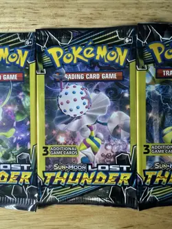 Pokemon Sun & Moon Lost Thunder Booster Mini Packs 4 Packs 3 Cards Each art set - Image 4