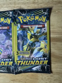 Pokemon Sun & Moon Lost Thunder Booster Mini Packs 4 Packs 3 Cards Each art set - Image 5