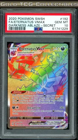 PSA 10 ⭐Pokemon Eternatus VMAX 192 Darkness Ablaze Rainbow Full Art Graded Card - Image 1