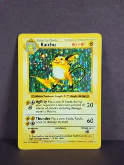 1999 Shadowless Base Set Raichu HOLO Pokemon Card #14/102 LP - FREE SHIP - Image 2