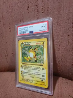 Pokemon card Base Set Shadowless Raichu Holo 14/102 PSA 6 EX-Mint - Image 2