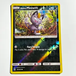 Alolan Meowth 78/149 Common Reverse Holo Card SM Base Set SM01 Pokemon TCG LP - Image 1