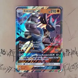 Lucario GX SM100 Black Star Promo Holo NM Pokemon Card English - Image 1