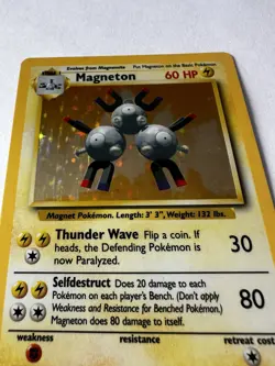Magneton Base Set Holo 9/102 WOTC 1999 Pokemon Card LP - Image 3