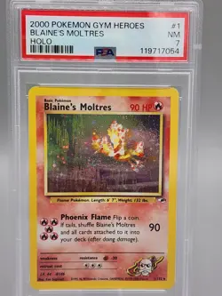 2000 POKEMON GYM HEROES 1 BLAINE'S MOLTRES HOLO NEAR MINT 7 - Image 1