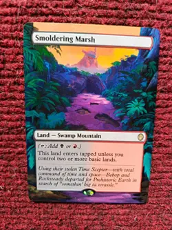 Smoldering Marsh MTG Teenage Mutant Ninja Turtles Hand Painted Full Altered Art - Image 1