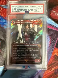 Clive, Ifrit's Dominant (Borderless) (Surge Foil) (0530) Final Fantasy PSA 10 - Image 1