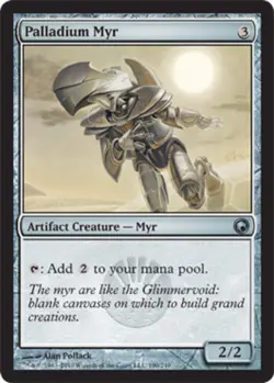 Slightly Played, English - 1 x MTG Palladium Myr - Foil Scars of Mirrodin - Image 1
