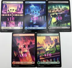 MTG - Teenage Mutant Ninja Turtles (TMT) Full Art Basic Land Set of 50 Pack - NM - Image 1