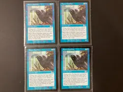 4 x RAVEN FAMILIAR Urza's Legacy Edition Magic the Gathering MTG Vintage Blue - Image 1