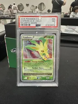 2008 POKEMON DIAMOND & PEARL MAJESTIC DAWN #99 LEAFEON LV.X-HOLO PSA 7 - Image 2