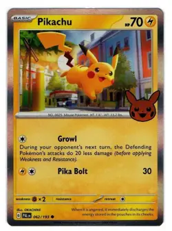 Pikachu 062/193 Holo 2021 Halloween Trick Or Trade Stamped Pokemon TCG Card NM - Image 1