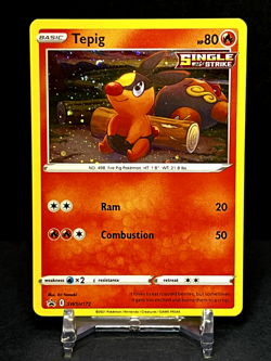 Pokemon - Tepig - Fusion Strike Black Star Promo Holo 2021 - SWSH172 - NM/M - Image 1