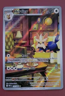 Pokemon TCG - Herdier - 155/086 - Illustration Rare - SV: White Flare NM - Image 1