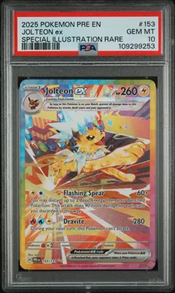 Jolteon ex 153/131 Pokemon Prismatic Evolutions Special Illustration Rare PSA 10 - Image 1
