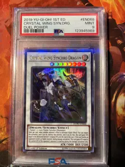 YUGIOH TCG CRYSTAL WING SYNCHRO DRAGON DUPO-EN068 1ST EDITION PSA 9 - Image 1