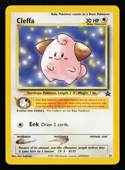 Cleffa 31 WOTC Black Star Promo Pokemon Card - Image 1