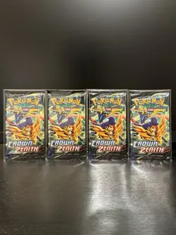 (4) Pokemon Sword And Shield Crown Zenith Booster Factory Sealed Packs - Image 1