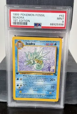 Pokemon 1999 Fossil Seadra 1st Edition PSA 9 Uncommon 42/62 English - Image 1