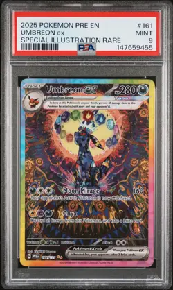 2025 POKEMON PRISMATIC EVOLUTIONS SPECIAL ILLUSTRATION RARE UMBREON EX PSA 9 - Image 1