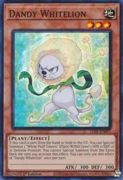 Yugioh! Dandy Whitelion - LEDE-EN097 - Super Rare - 1st Edition Near Mint, Engli - Image 1