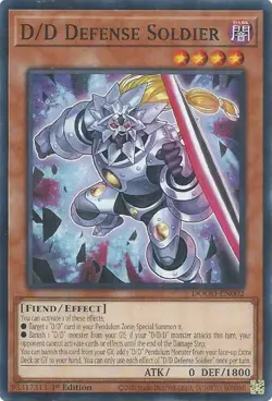 Yugioh! D/D Defense Soldier - DOOD-EN002 - Common - 1st Edition Near Mint, Engli - Image 1