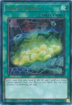Yugioh! Cynet Mining - RA03-EN067 - Ultra Rare - 1st Edition Near Mint, English - Image 1