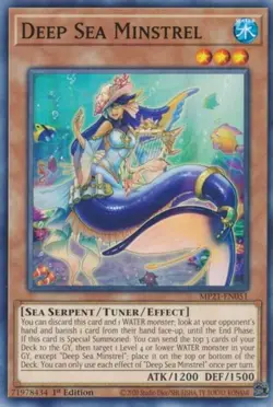 Yugioh! Deep Sea Minstrel - MP21-EN051 - Common - 1st Edition Near Mint, English - Image 1