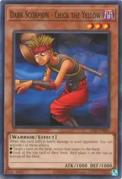 Yugioh! Dark Scorpion - Chick the Yellow - DCR-EN026 - Common - Unlimited 25th A - Image 1