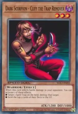Yugioh! Dark Scorpion - Cliff the Trap Remover - SGX3-ENI02 - Common - 1st Editi - Image 1