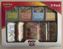 Costco - Pokemon Scarlet & Violet 151 Mini Tin 5-pack (Meowth) + 4 Foil Cards - Image 1