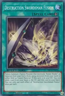 Yugioh! Destruction Swordsman Fusion - SBC1-ENA16 - Common - 1st Edition Near Mi - Image 1