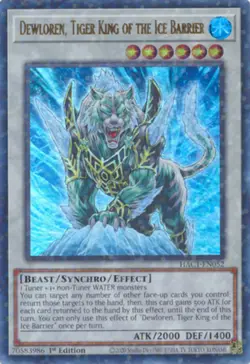 Yugioh! Dewloren, Tiger King of the Ice Barrier - HAC1-EN052 - Ultra Rare - 1st - Image 1