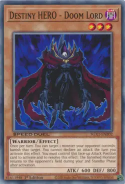 Yugioh! Destiny HERO - Doom Lord - SGX1-ENB02 - Common - 1st Edition Near Mint, - Image 1