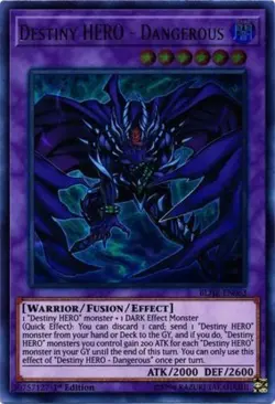 Yugioh! Destiny HERO - Dangerous - BLHR-EN063 - Ultra Rare - 1st Edition Near Mi - Image 1