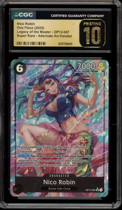 One Piece CCG Nico Robin Legacy Super Rare Alt Art OP12-087 CGC 10 Pristine - Image 1