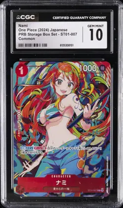 2024 ONE PIECE JPN PRB STORAGE BOX SET COMMON #ST01-007 NAMI CGC 10 GEM MINT - Image 1