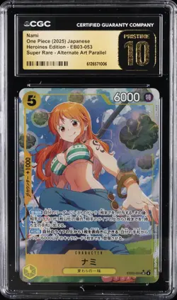 2025 ONE PIECE JPN HEROINES EDITION ALTERNATE ART PARALLEL NAMI CGC 10 PRISTINE - Image 1