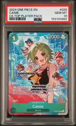 2024 ONE PIECE CHAMPIONSHIP 2024 TOP PLAYER PACK #025 CAMIE PSA 10 - Image 1