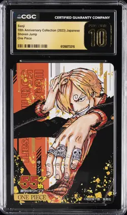 2023 SHONEN JUMP JPN 55TH ANNIVERSARY COLLECTION ONE PIECE SANJI CGC 10 PRISTINE - Image 1