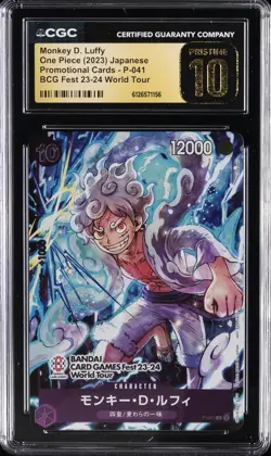 2023 ONE PIECE JPN BCG FEST 23-24 WORLD TOUR MONKEY D. LUFFY CGC 10 PRISTINE - Image 1