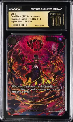 2026 ONE PIECE JAPANESE EGGHEAD CRISIS SUPER RARE SP VER. SABO CGC 10 PRISTINE - Image 1
