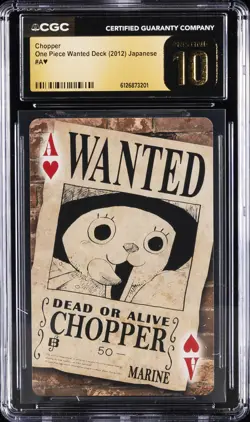 2012 ONE PIECE JPN WANTED DECK ACE OF HEARTS TONY TONY CHOPPER CGC 10 PRISTINE - Image 1