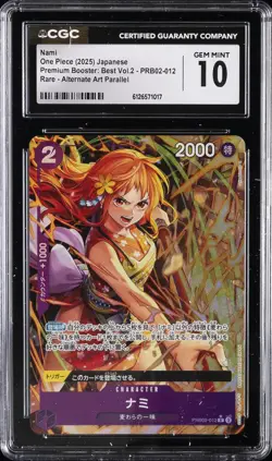 2025 ONE PIECE BEST VOL.2 ALTERNATE ART PARALLEL NAMI CGC 10 GEM MINT - Image 1