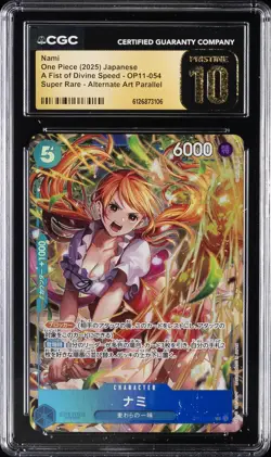 2025 ONE PIECE JPN A FIST OF DIVINE SPEED ALT ART #OP11-054 NAMI CGC 10 PRISTINE - Image 1