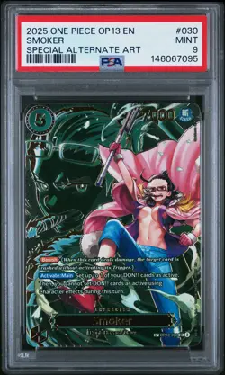 2025 ONE PIECE OP13-CARRYING ON HIS WILL SPECIAL ALTERNATE ART #030 SMOKER PSA 9 - Image 1