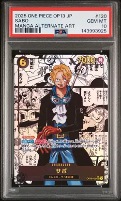 2025 ONE PIECE JPN OP13-CARRYING ON HIS WILL MANGA ALTERNATE ART SABO PSA 10 - Image 1