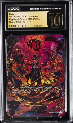 2026 ONE PIECE JAPANESE EGGHEAD CRISIS SUPER RARE SP VER. SABO CGC 10 PRISTINE - Image 1