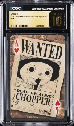 2012 ONE PIECE WANTED DECK JAPANESE ACE OF HEARTS CHOPPER CGC 10 PRISTINE - Image 1
