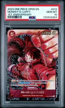 2023 ONE PIECE OP05-AWAKENING OF THE NEW ERA 1ST ANV #012 MONKEY D. LUFFY PSA 10 - Image 1